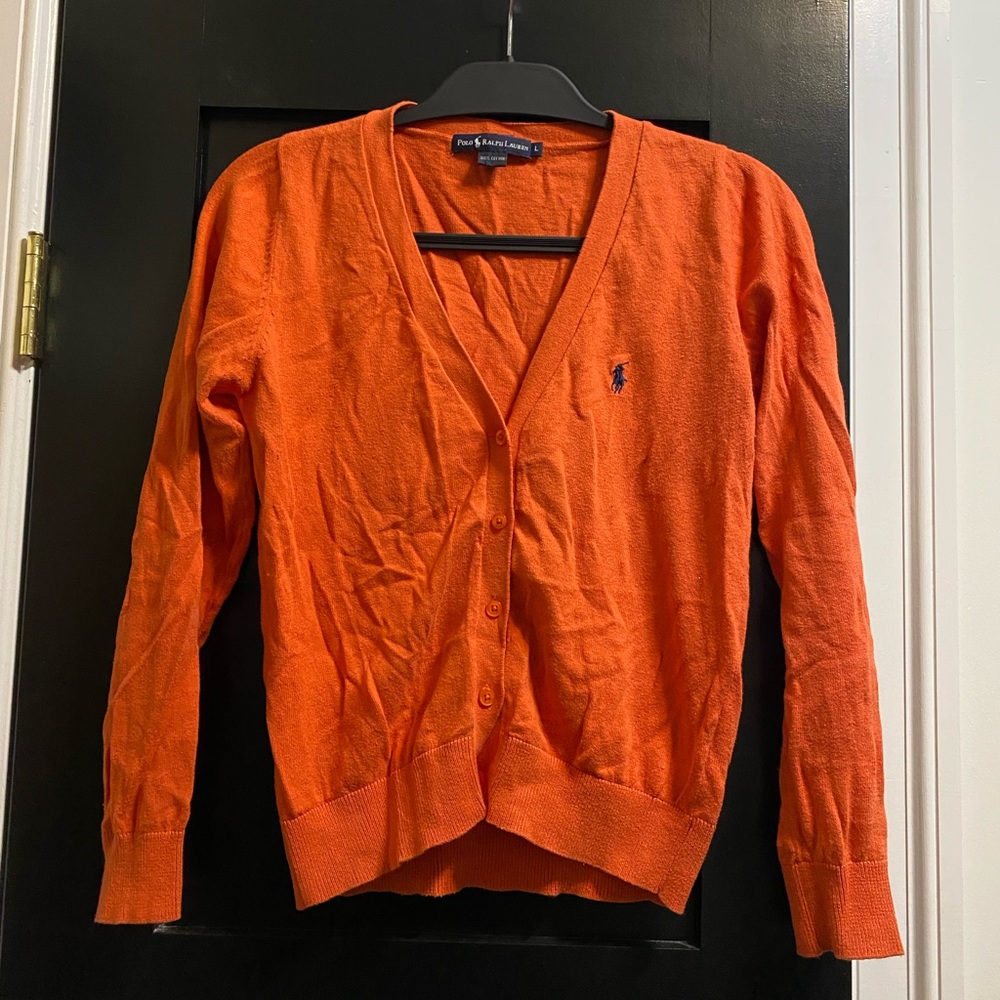 Ralph Lauren Polo orange cardigan